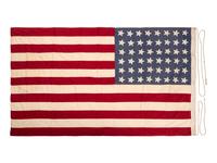 [FLAGS]. A group of 2 American flags, incl. 45-star and 48-star examples. Late 19th-early 20th century.