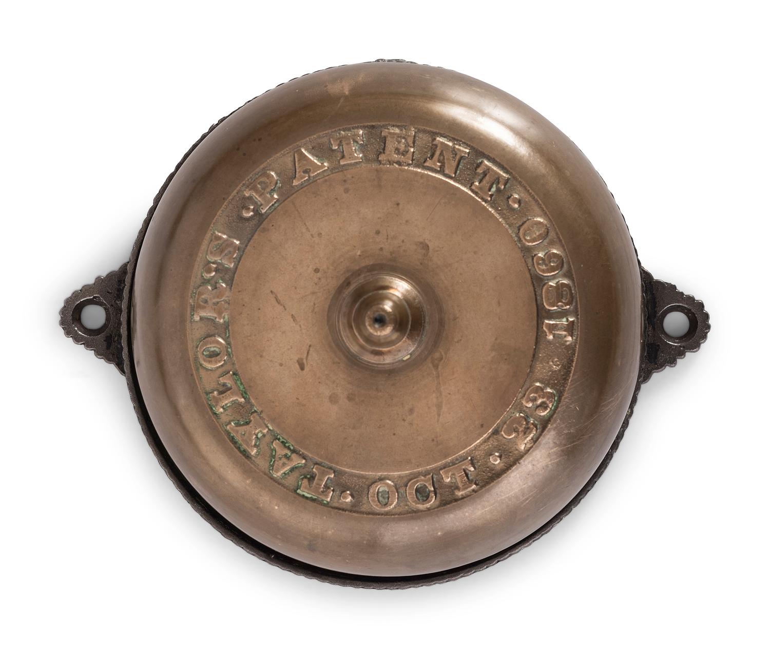 A Brass and Cast Iron Hand-Crank Door Bell