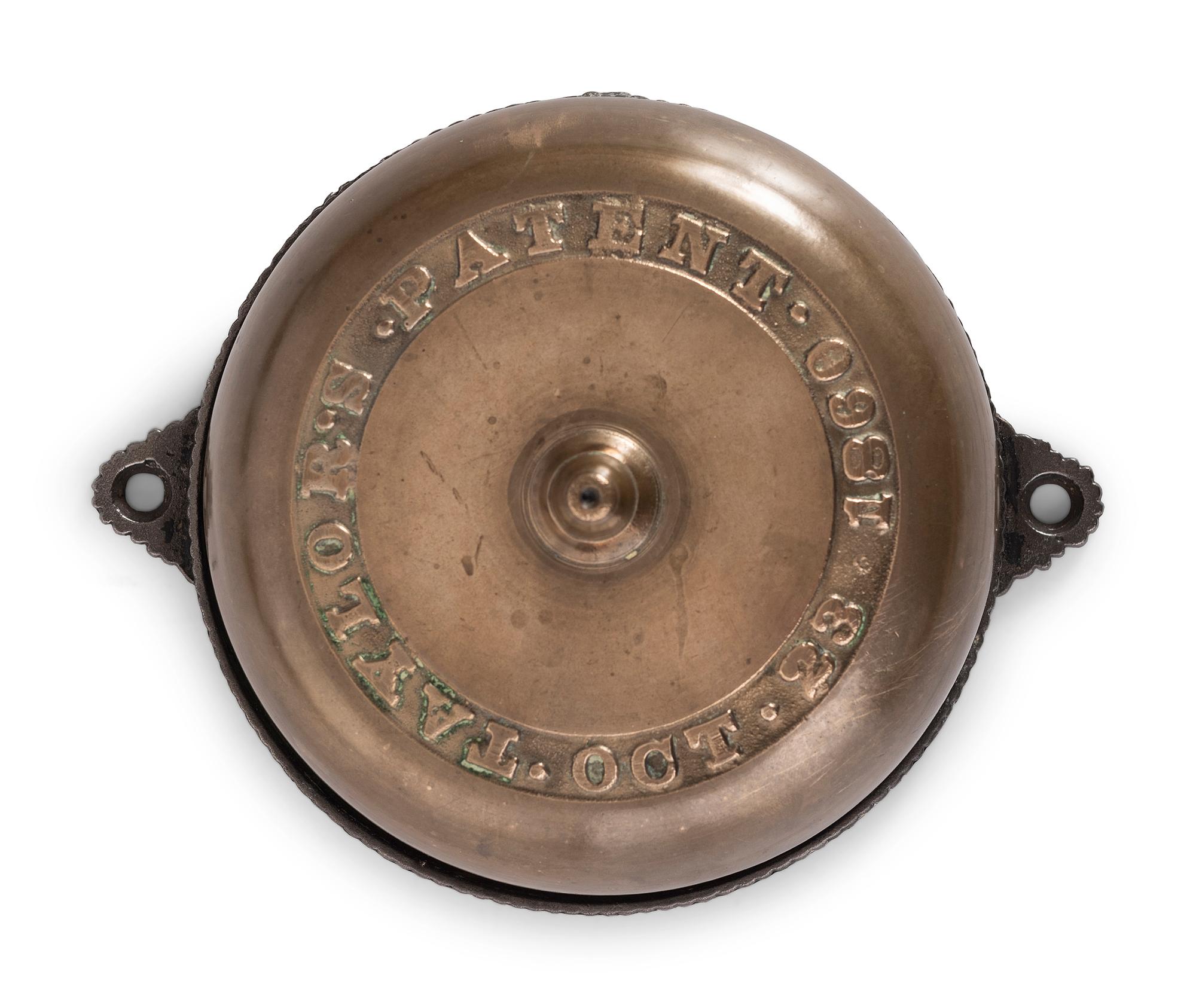 A Brass and Cast Iron Hand-Crank Door Bell