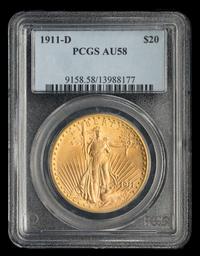 A United States 1911-D St. Gaudens $20 Gold Coin