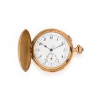 18K YELLOW GOLD QUARTER REPEATER HUNTER CASE POCKET WATCH