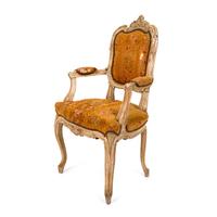 A Louis XV Style Carved Diminutive Fauteuil — LATE 18TH / EARLY 19TH CENTURY