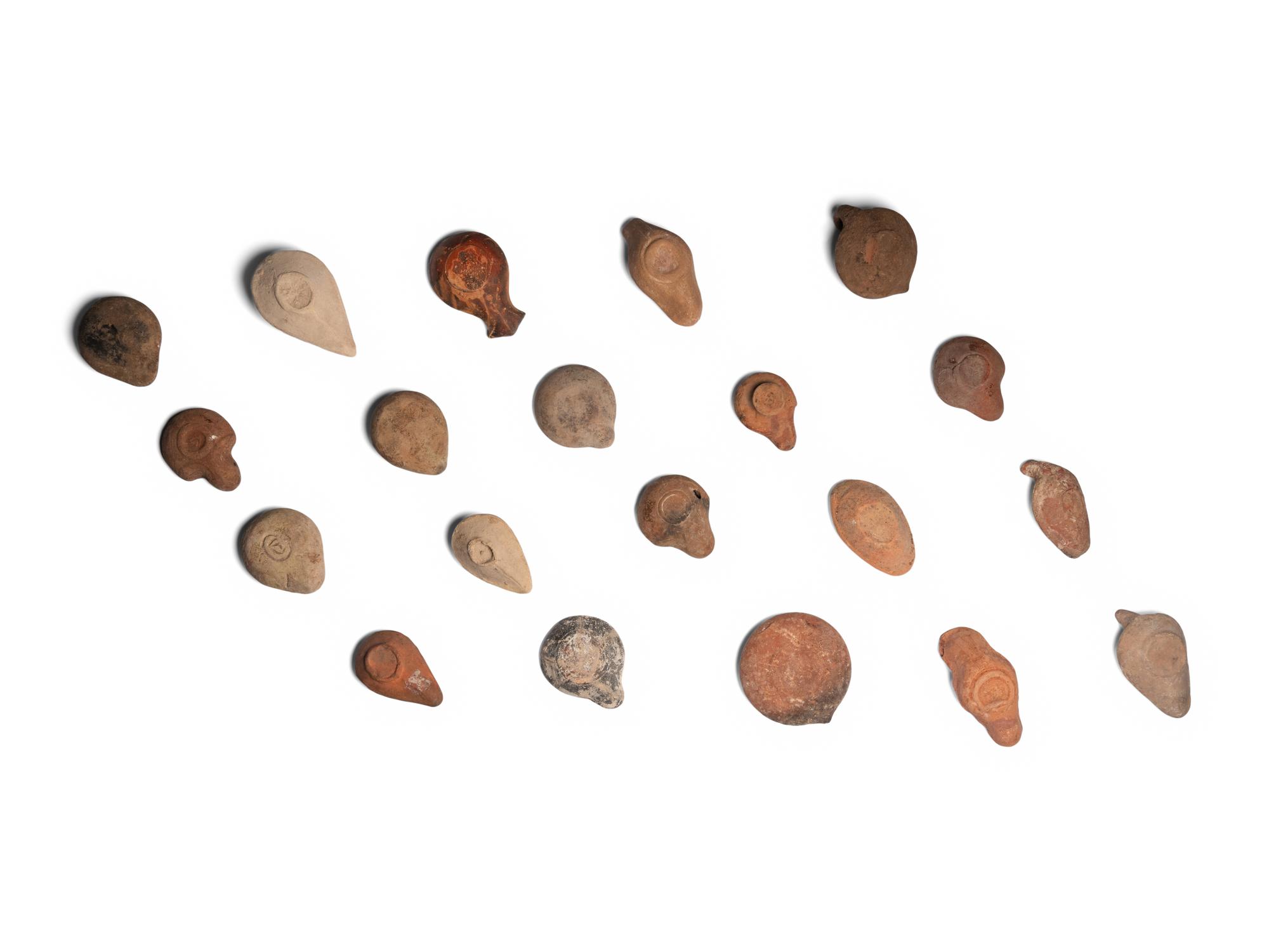 Nineteen Greco-Roman Terracotta Oil Lamps