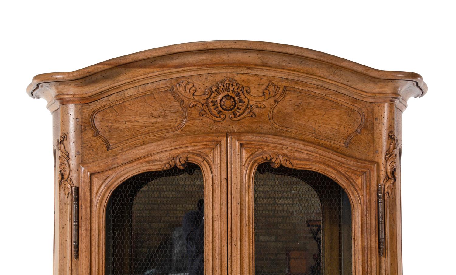 A French Provincial Style Walnut Secretary Bookcase