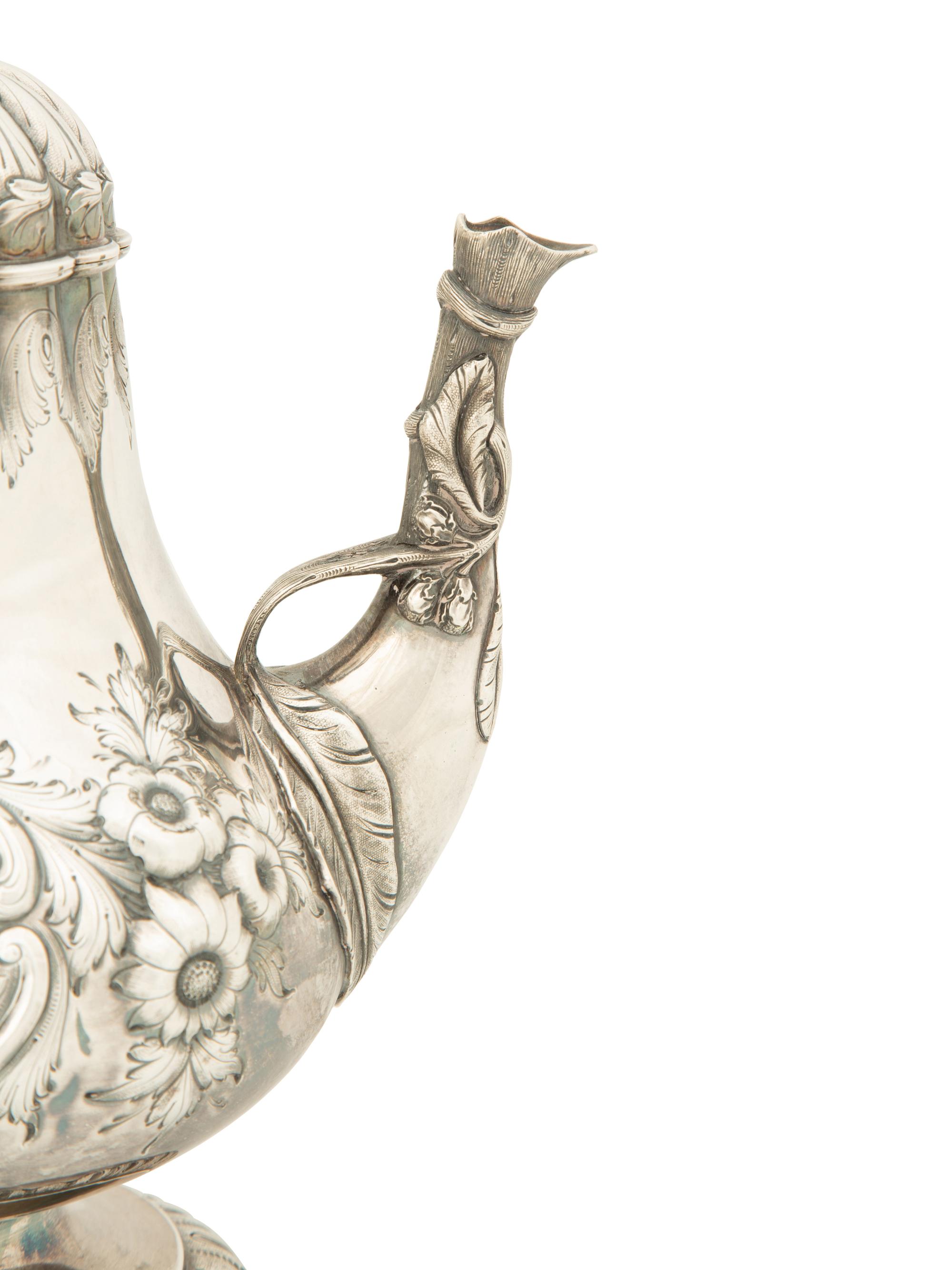 An American Coin Silver Three-Piece China Man Tea Service — R.W. Wilson, Circa 1825