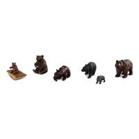A Group of Six Black Forest Carved Bears