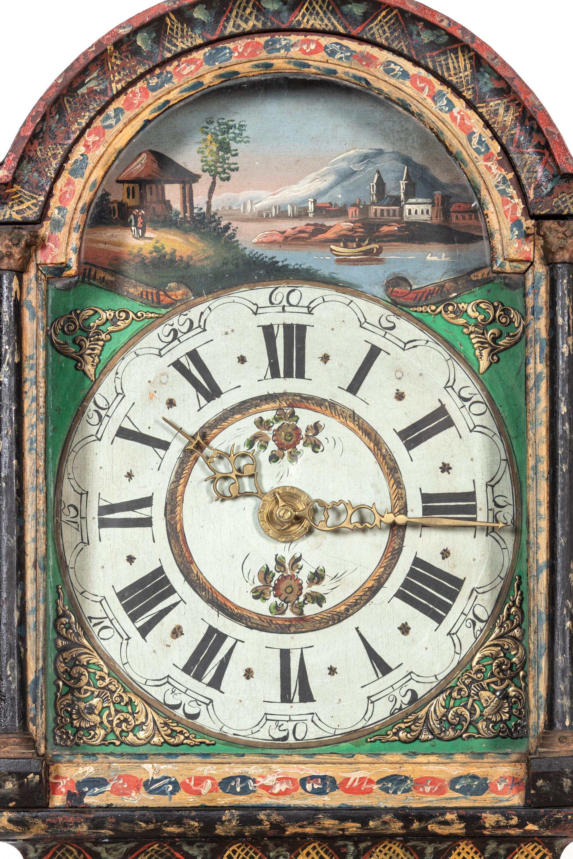 A Dutch Painted Wall Clock