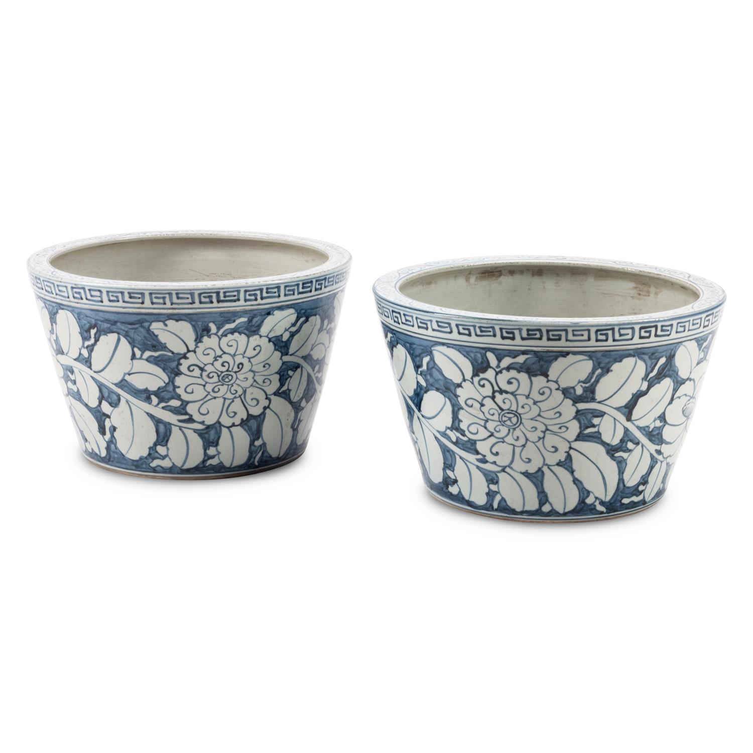 A Pair of Chinese Porcelain Jardinières