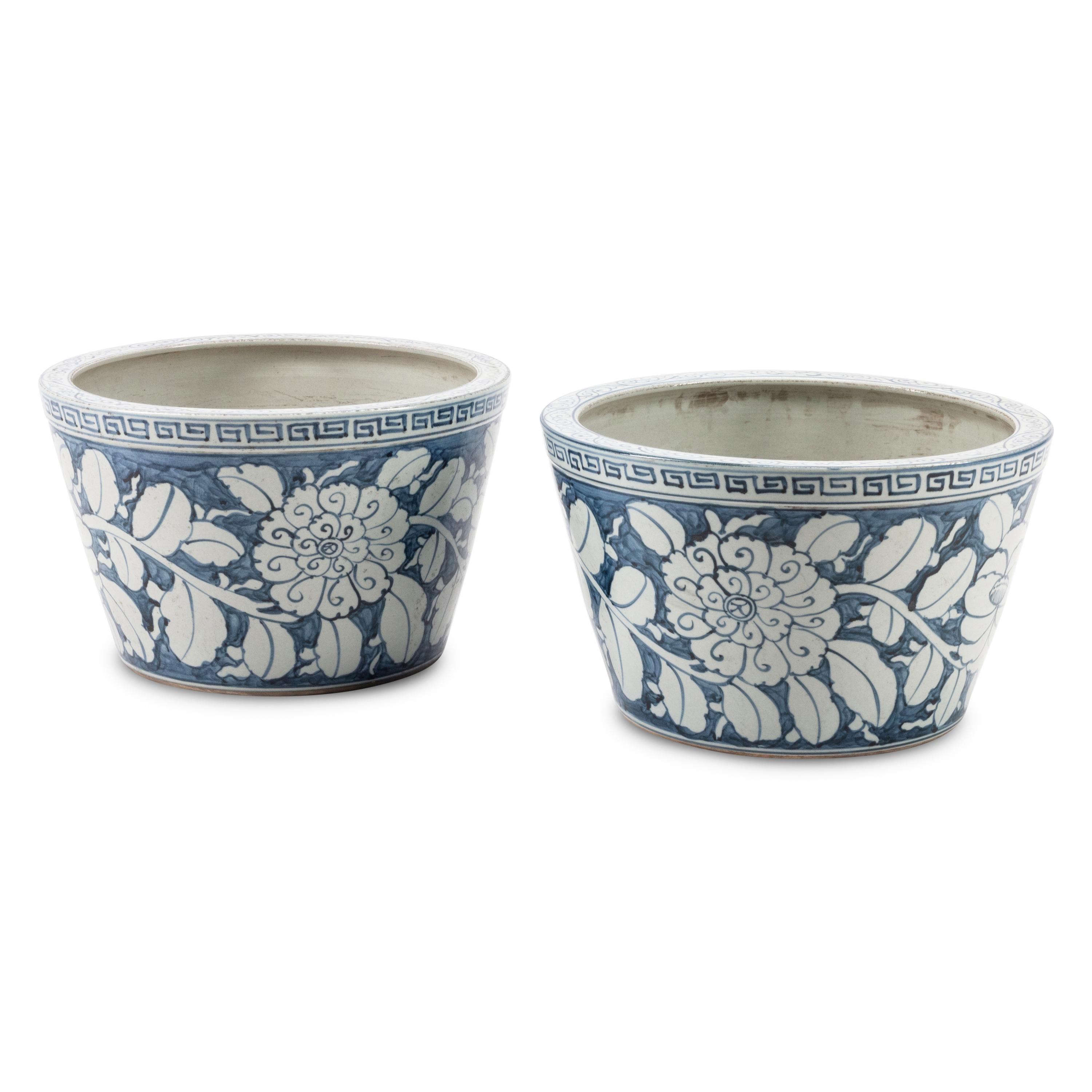A Pair of Chinese Porcelain Jardinières
