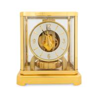 A Le Coultre Brass and Glass Atmo s Clock