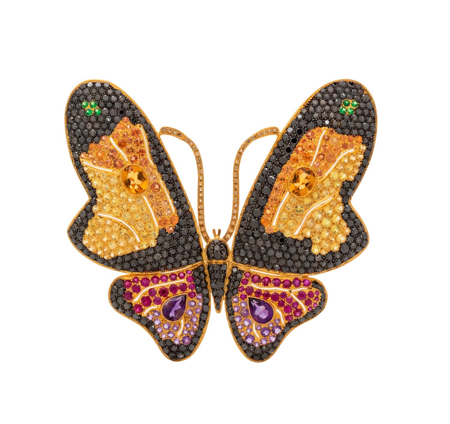 MULTIGEM BUTTERFLY BROOCH
