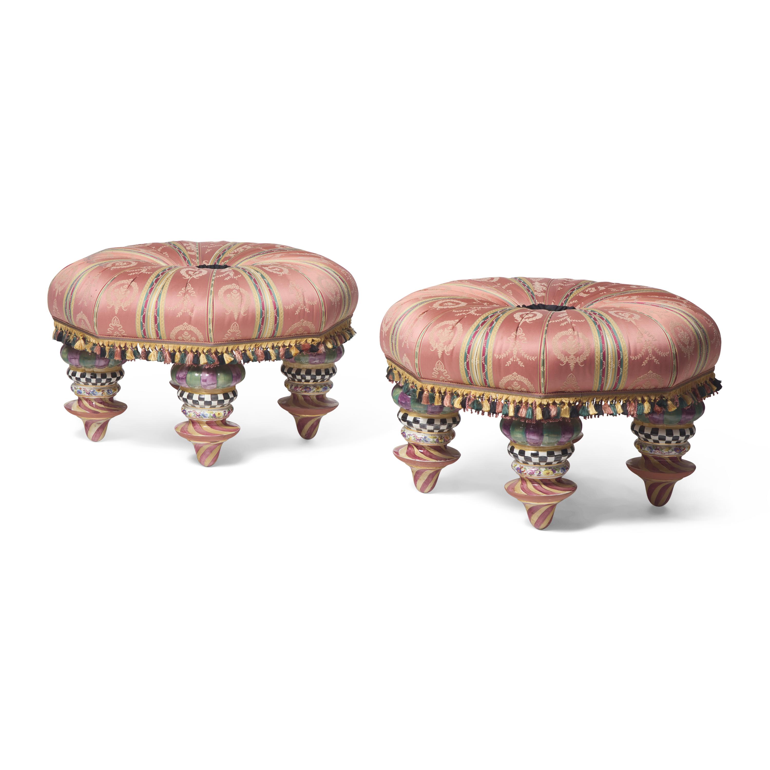 MacKenzie Childs (American, founded 1983) — Pair of stools, 1983