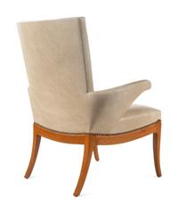 A Rose Tarlow Melrose House Leather Upholstered Armchair