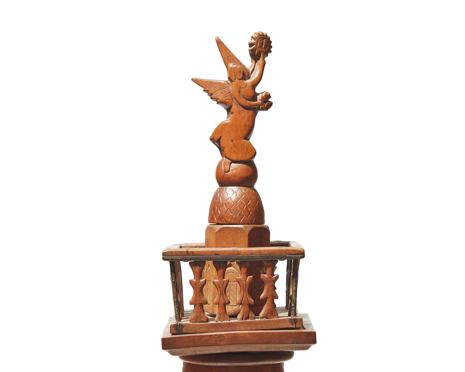A Carved Wooden Architectural Model of a Column of French Kings and Presidents, France, 1920s