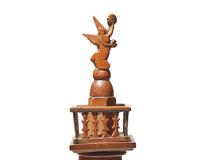 A Carved Wooden Architectural Model of a Column of French Kings and Presidents, France, 1920s