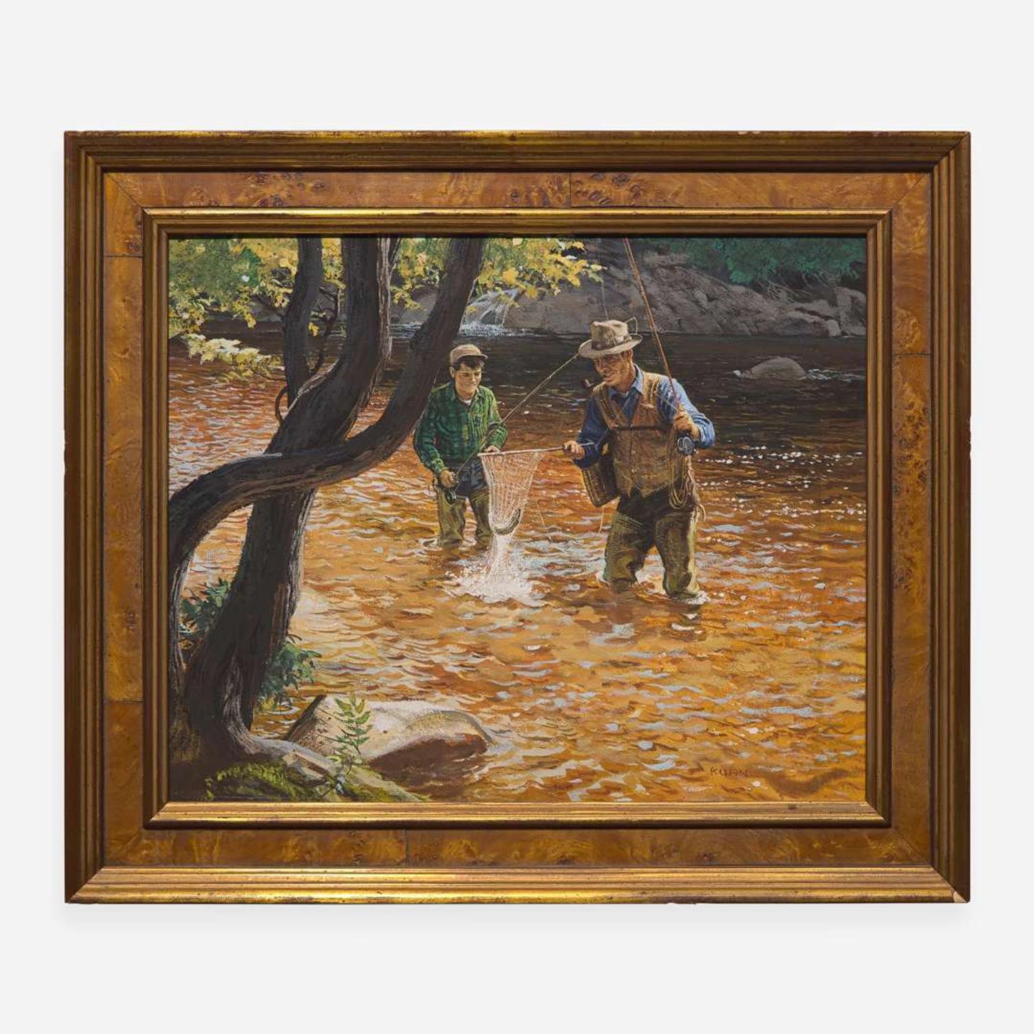 Robert Frederick Kuhn (American, 1920–2007) The Fly Fishing Lesson