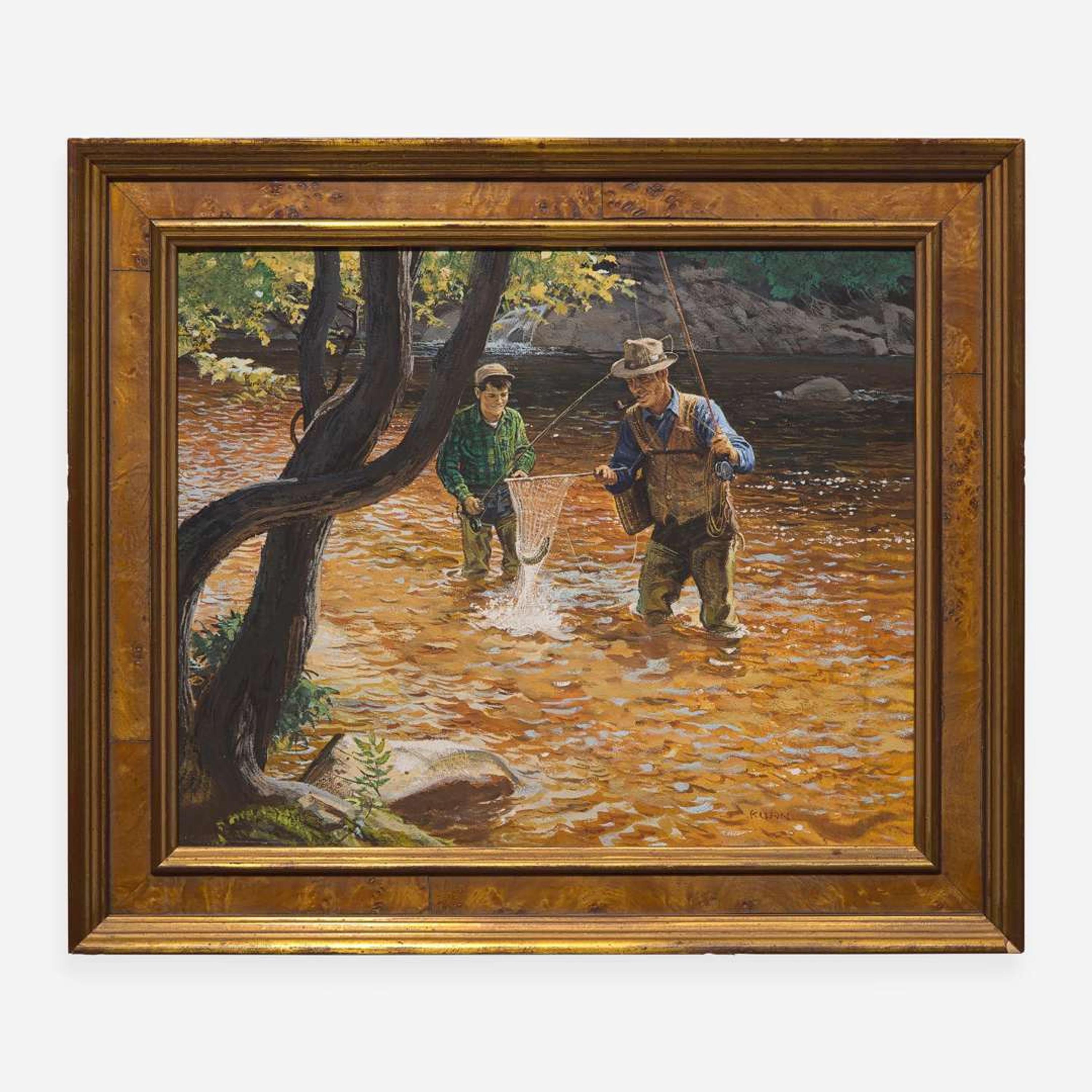 Robert Frederick Kuhn (American, 1920–2007) The Fly Fishing Lesson