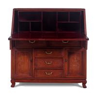 A Chinese Export Rosewood Gilt-Metal Inlaid Slant-Front Desk