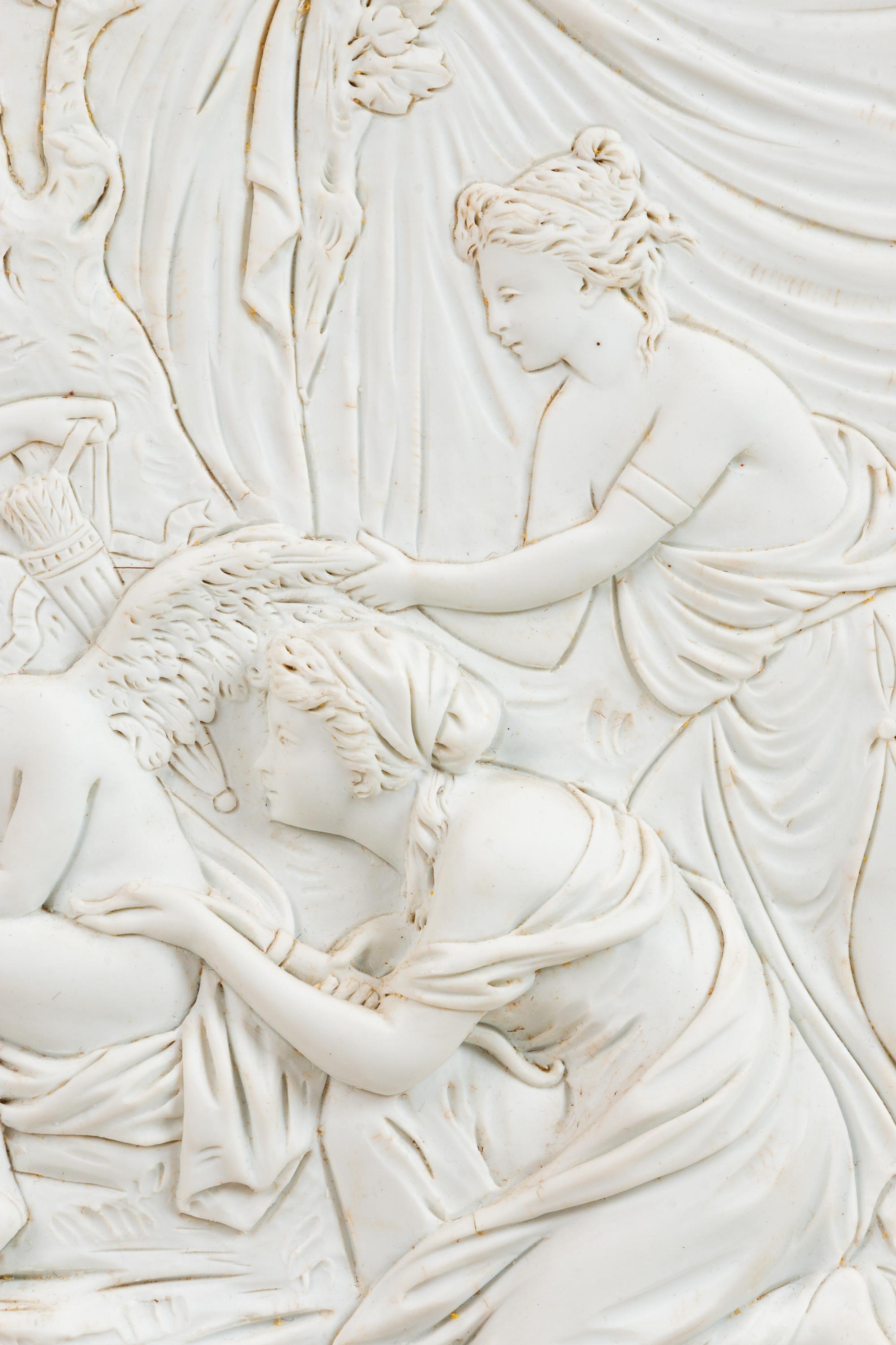 A Continental Bisque Porcelain Relief Plaque
