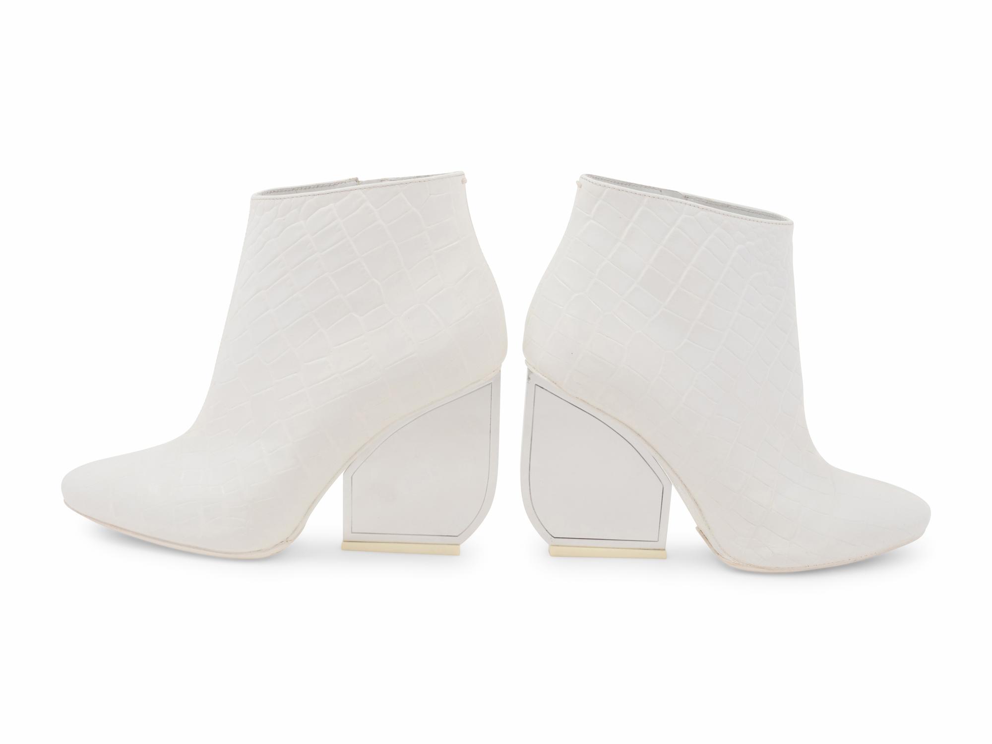 Maison Margiela Alligator Embossed Leather Boots, 2000s