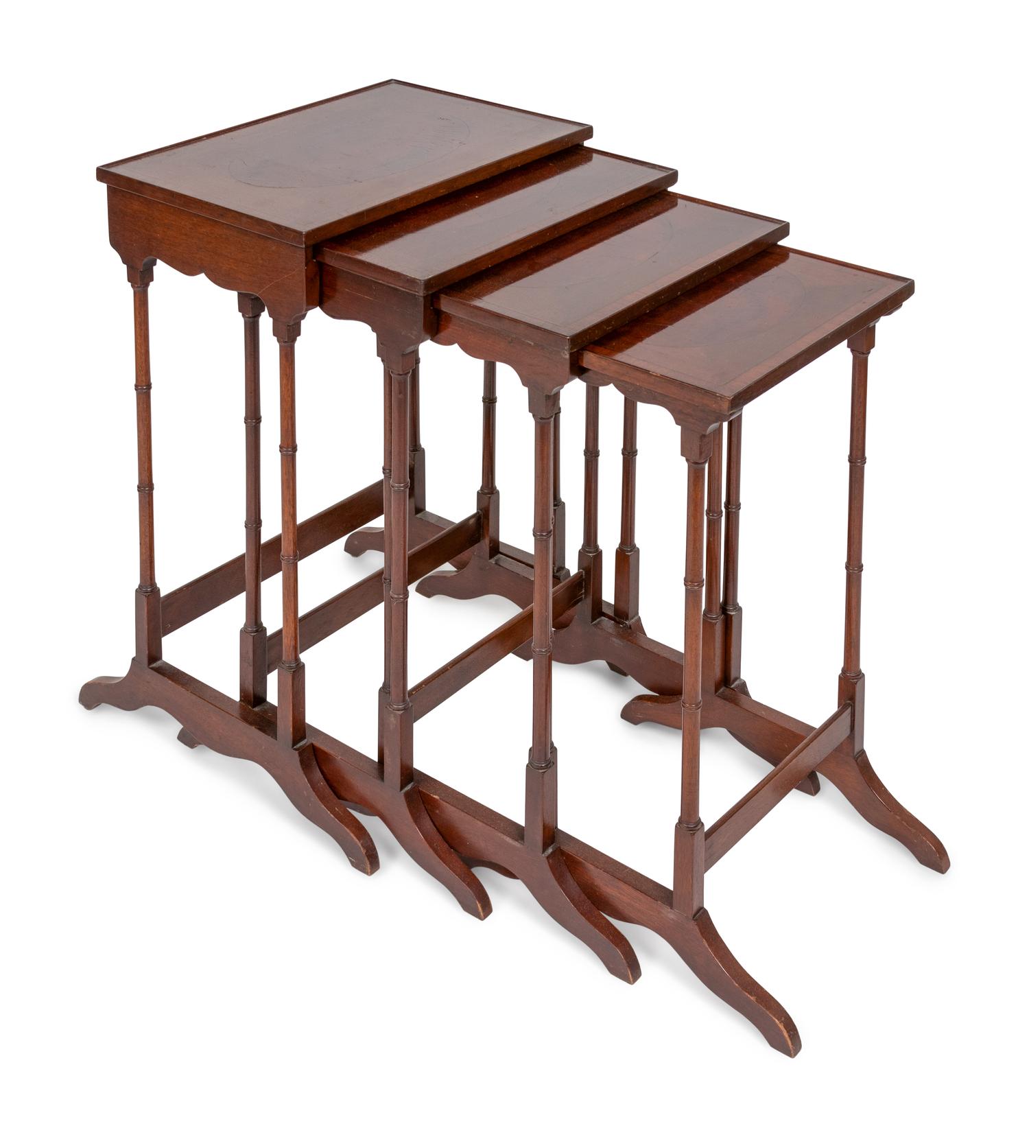 A Set of Four Regency Style Mahogany Nesting Tables