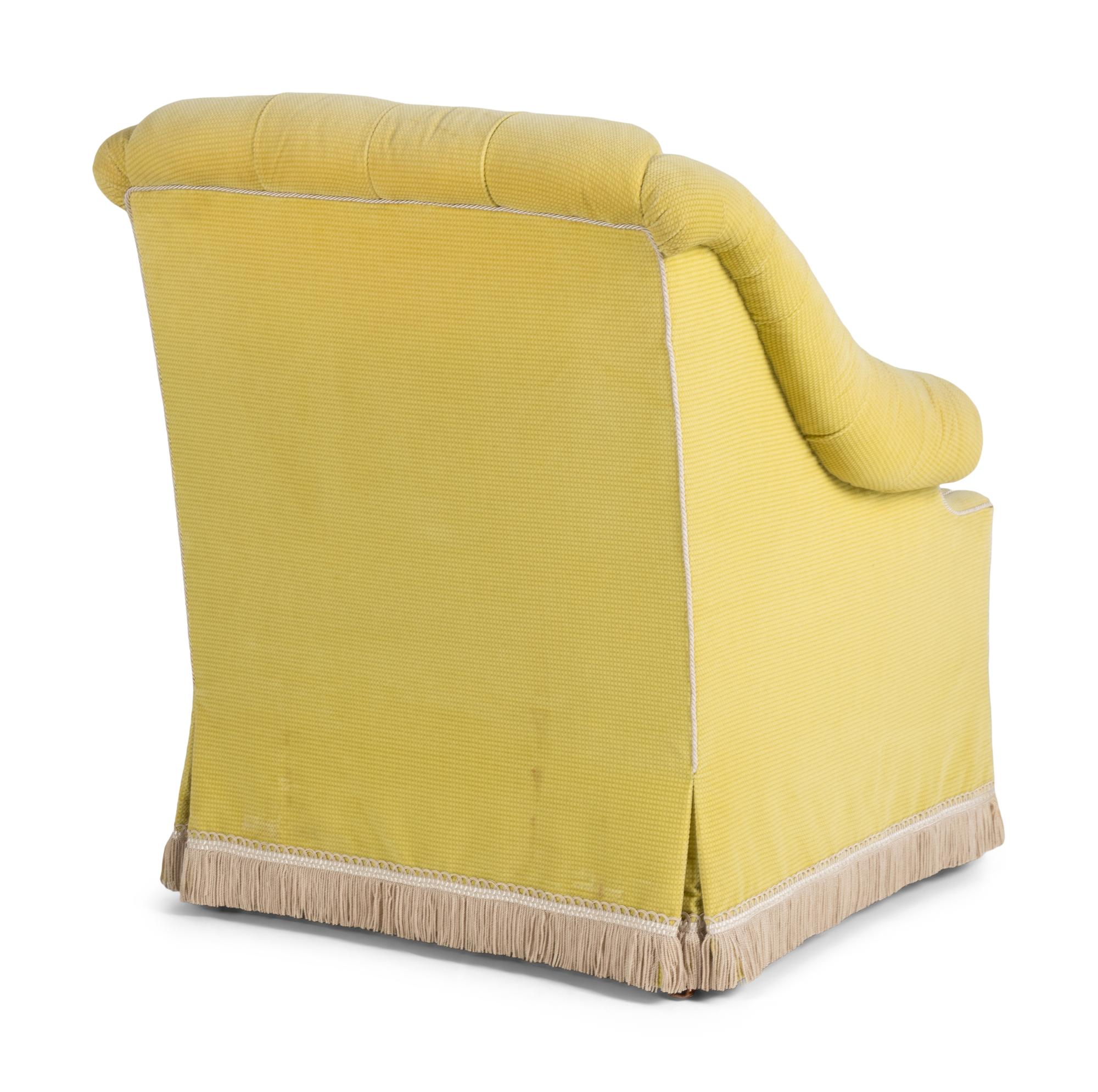 A Pair of Button-Tufted Upholstered Armchairs