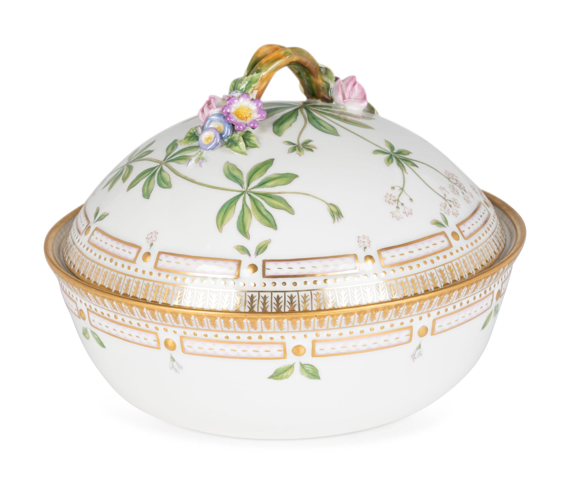 A Royal Copenhagen Flora Danica Porcelain Covered Vegetable Dish