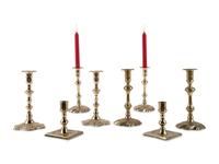A Group of English Brass Candlesticks
