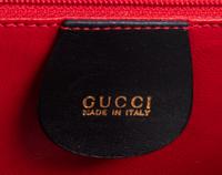 Gucci Navy Leather Front Lock Hand Bag