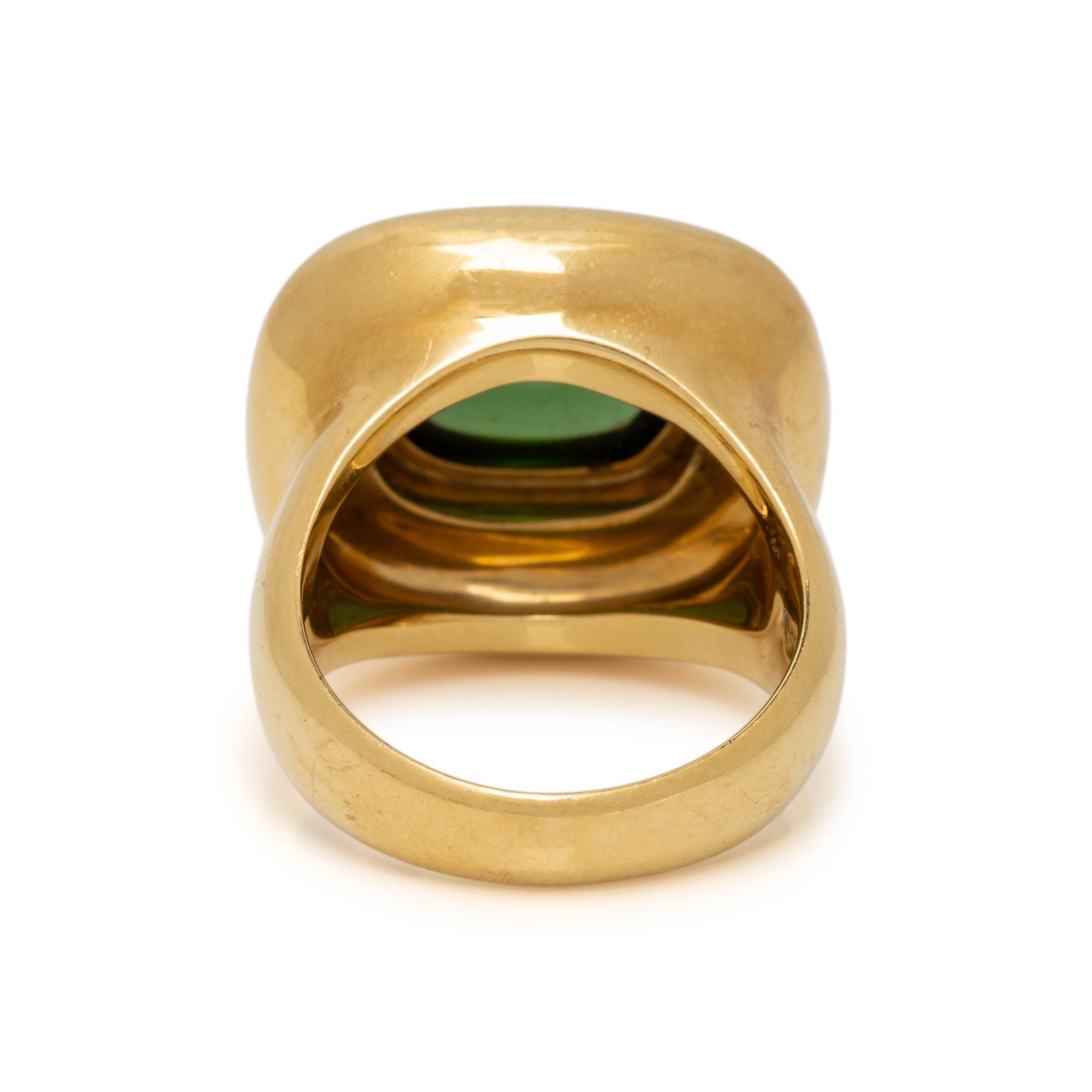 TIFFANY & CO., PALOMA PICASSO, GREEN TOURMALINE AND YELLOW GOLD RING