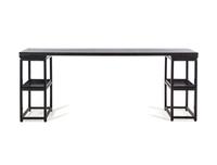 A Chinese Black Lacquered Wood Plank-Top Pedestal Table, Jiaji'an