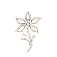 J.E. CALDWELL, DIAMOND FLOWER BROOCH