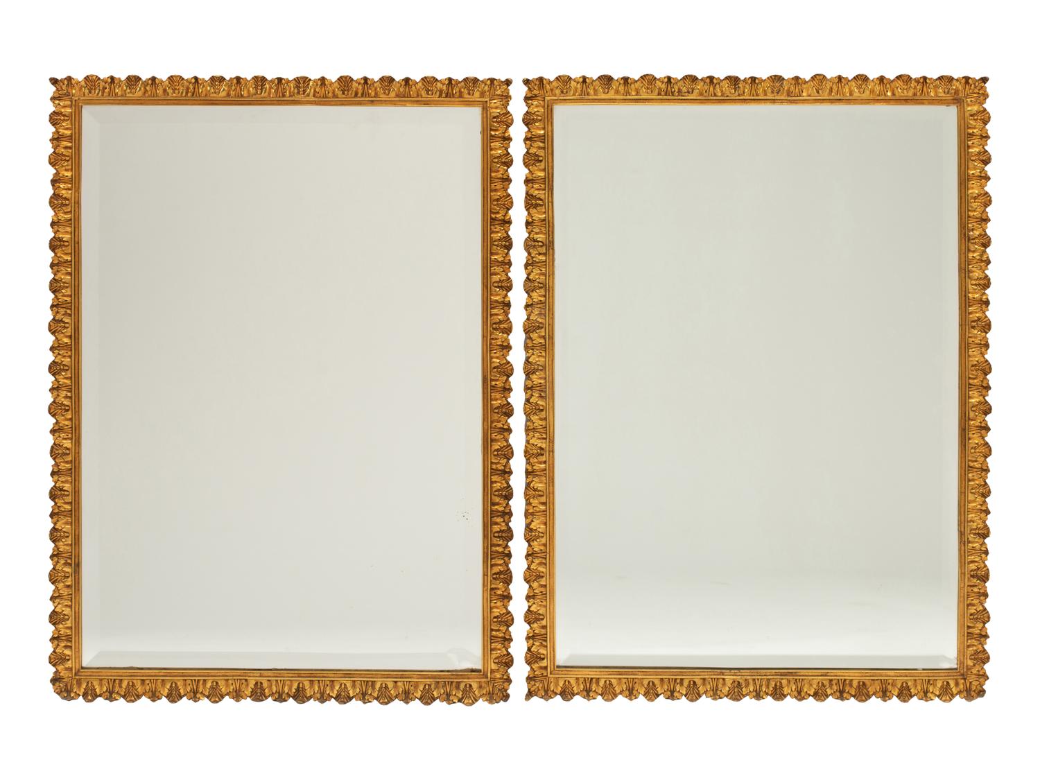 A Pair of Louis XVI Style Gilt Bronze Mirrors