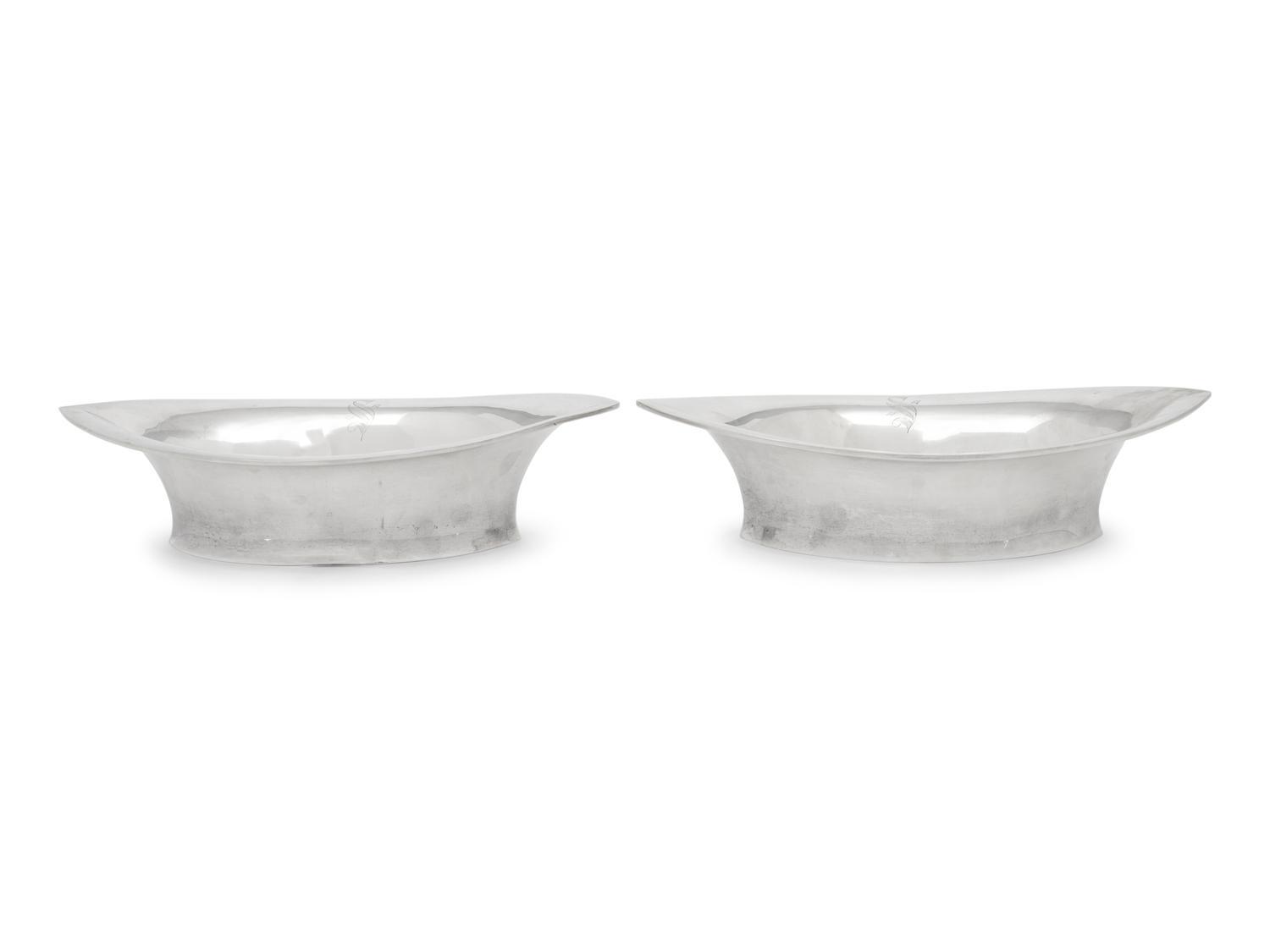 A Pair of American Silver Serving Bowls