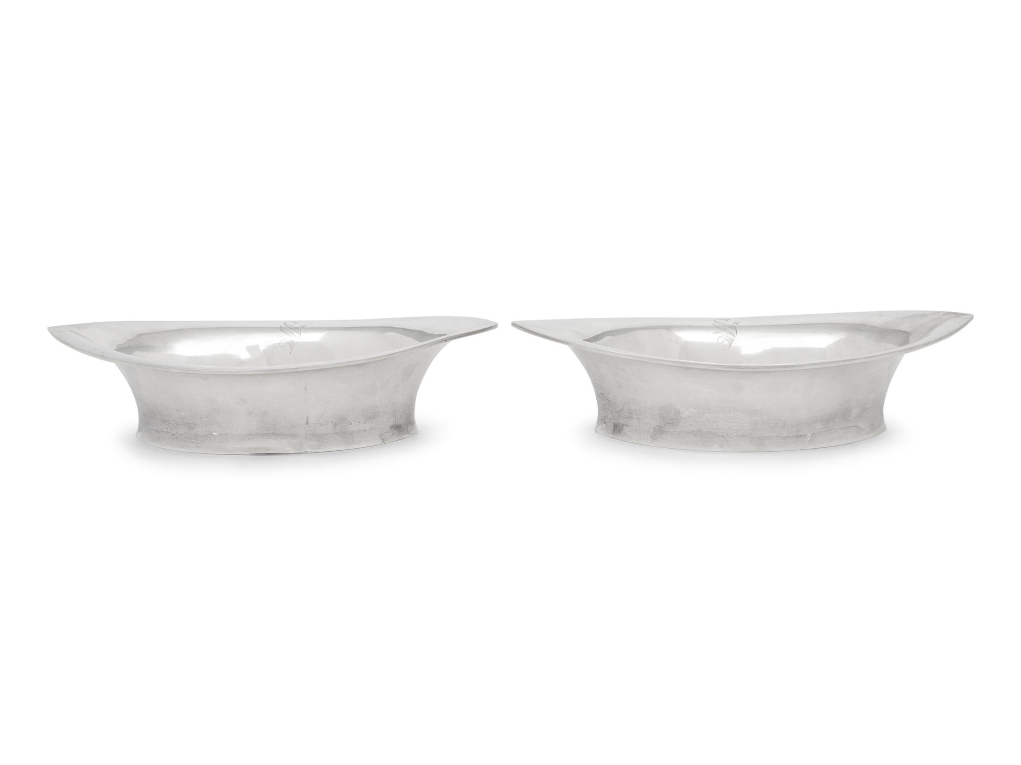 A Pair of American Silver Serving Bowls
