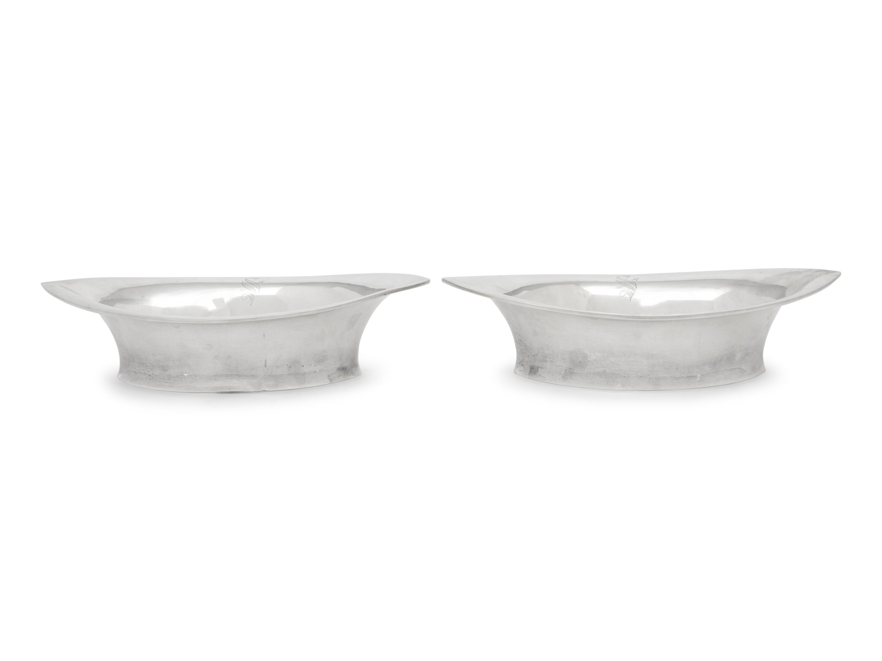 A Pair of American Silver Serving Bowls