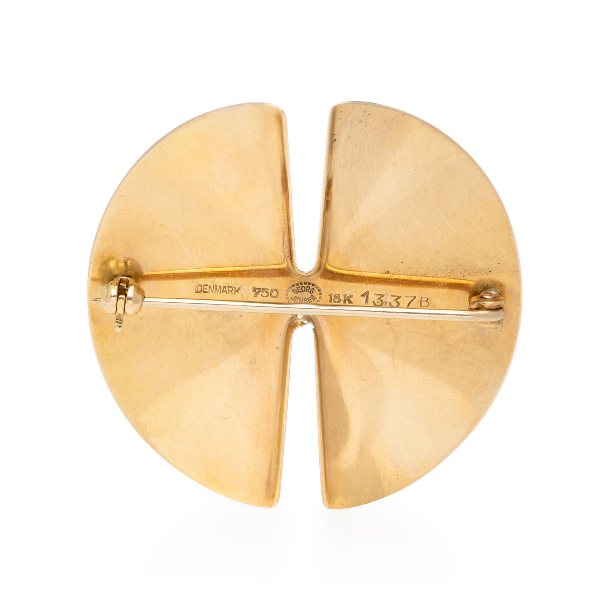 NANNA DITZEL FOR GEORG JENSEN, YELLOW GOLD BROOCH