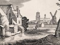 A group of five prints ( The Brewery by a Frozen Canal; The Repast Under the Tent; The Village Gateway; Untitled (Archway Over the Road); Untitled (View of a Walled Town) )