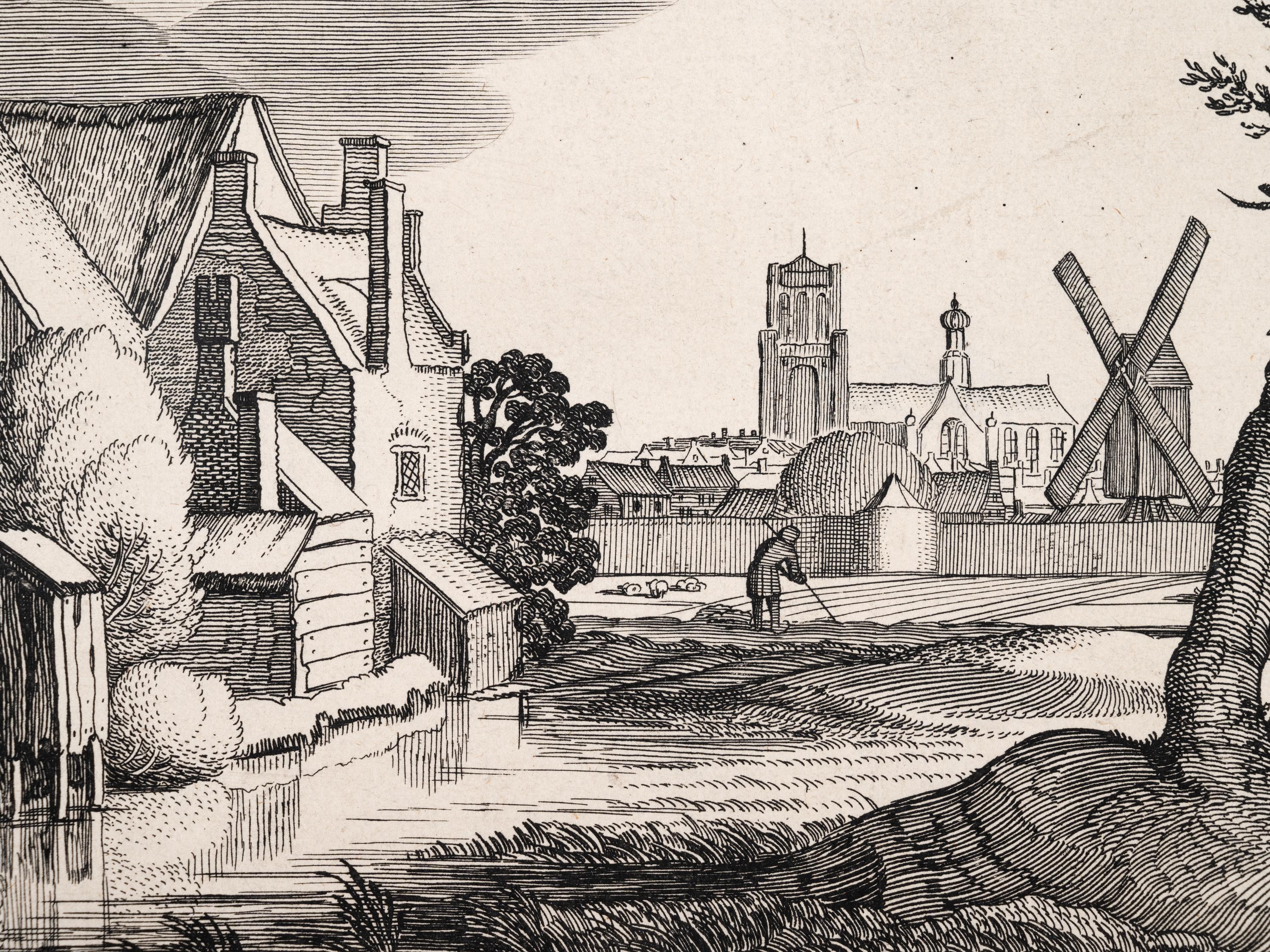 A group of five prints ( The Brewery by a Frozen Canal; The Repast Under the Tent; The Village Gateway; Untitled (Archway Over the Road); Untitled (View of a Walled Town) )