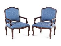 A Pair of Louis XV Style Fauteuils
