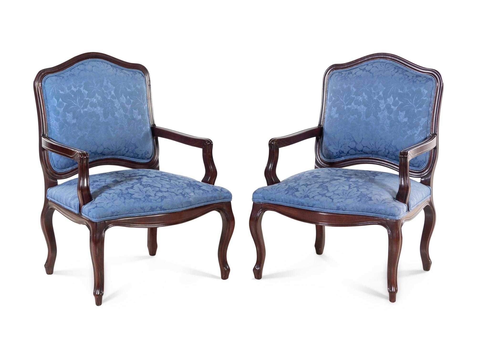 A Pair of Louis XV Style Fauteuils