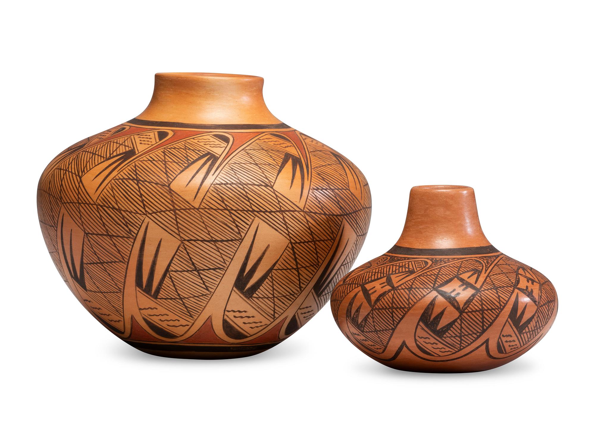 Pottery Jars, with Migration Pattern