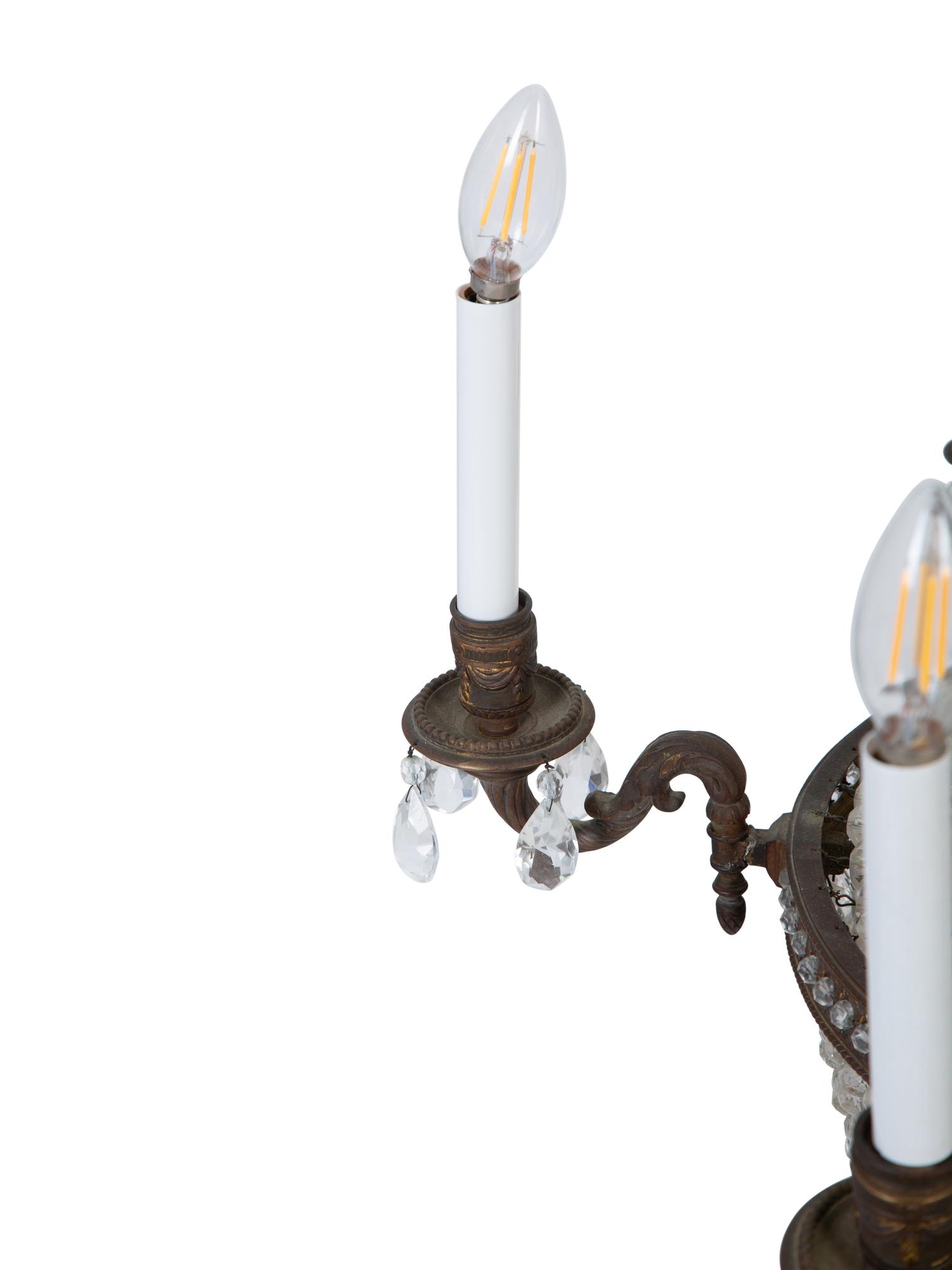 A Continental Six-Light Gilt Bronze and Crystal Swag Chandelier — 19th/20th Century