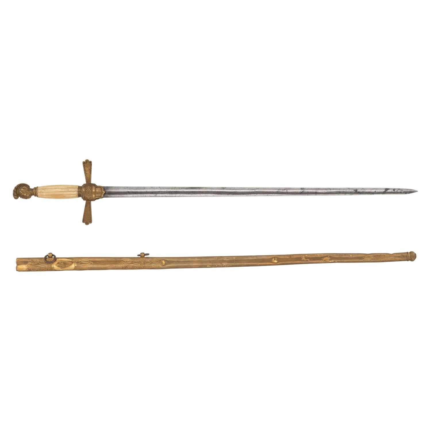 Presentation Horstmann Scabbard to Surgeon Martin Rizer, 72nd PA - Philadelphia Fire Zouaves with Militia Sword