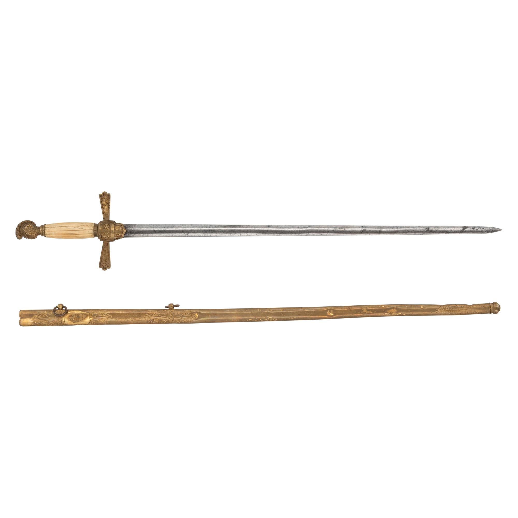 Presentation Horstmann Scabbard to Surgeon Martin Rizer, 72nd PA - Philadelphia Fire Zouaves with Militia Sword