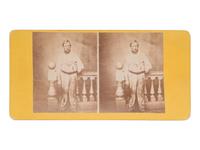 [CIVIL WAR- Gettysburg]. Rare stereoview of a "Battlefield Vulture" who was caught "Robbing the field and pockets of the dead."