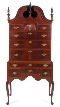 An American Mahogany Highboy Height 81 1/4 x width 38 x depth 22 1/2 inches. — 18TH/19TH CENTURY WITH ALTERATION