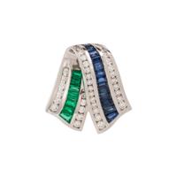 CHARLES KRYPELL, DIAMOND, SAPPHIRE, AND EMERALD PENDANT