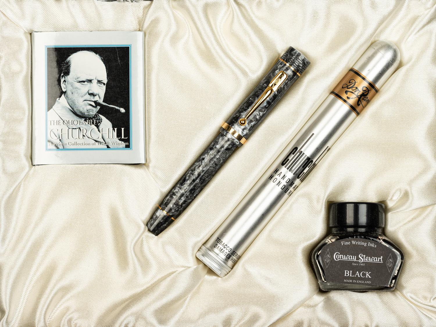 Conway Stewart: Churchill-Grey Limited Edition Fountain Pen and Ink Set