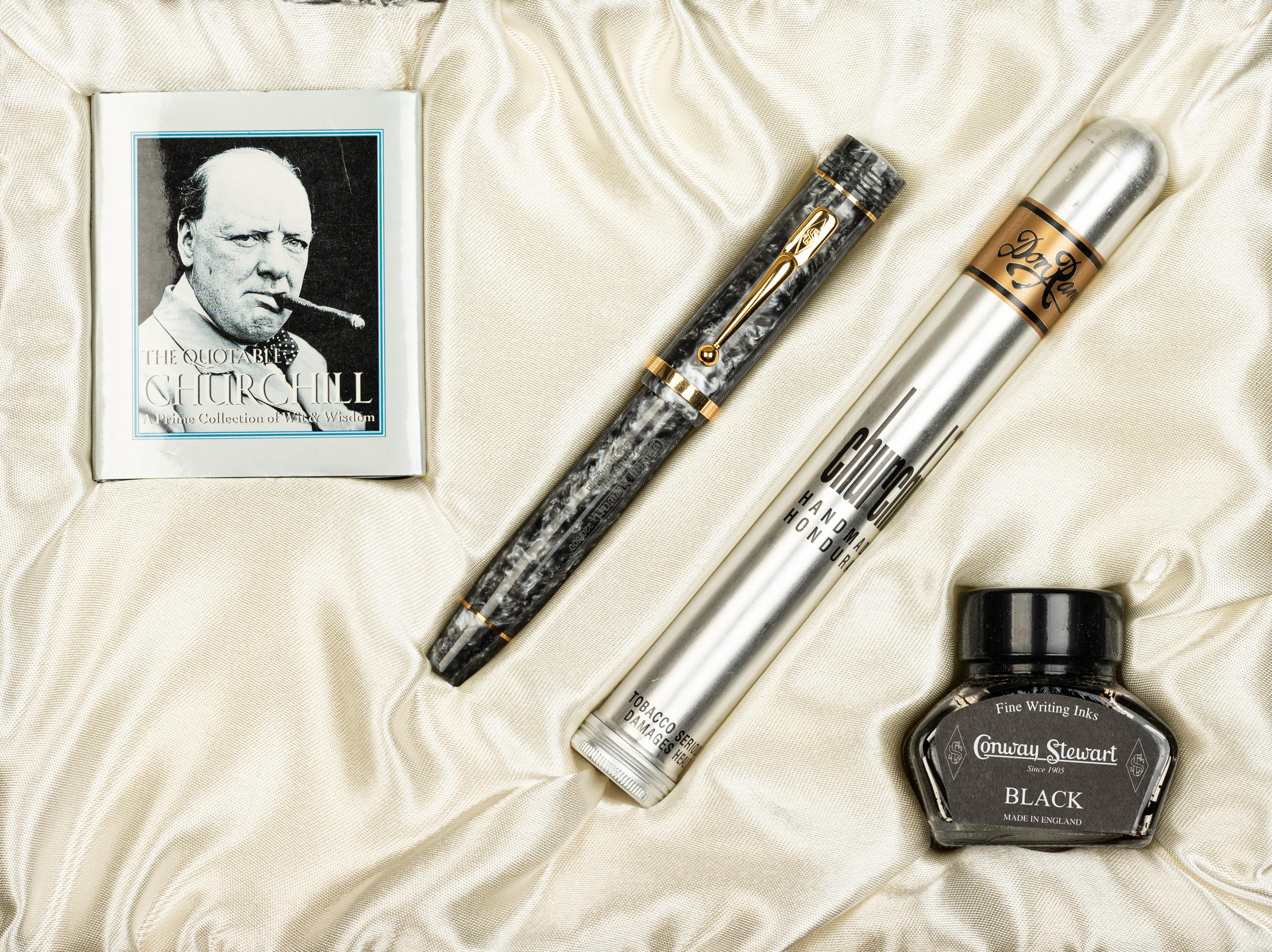 Conway Stewart: Churchill-Grey Limited Edition Fountain Pen and Ink Set
